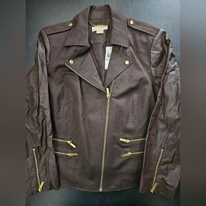 NWT - Michael Kors "Chocolate" Biker Jacket - Size 2X